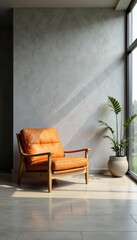 Spacious grey wall, subtle orange tones, ample copy space, grey, empty