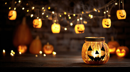 Fototapeta premium Halloween-themed Scented Candle Scene