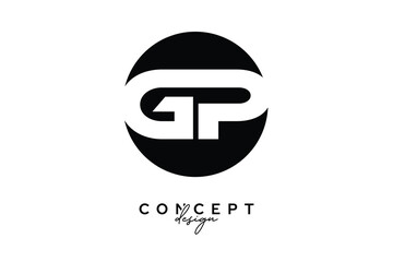 GP Creative Negative Space Circle Monogram Logo Design