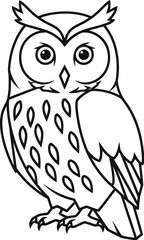 Fototapeta premium Illustration of an owl, with large eyes