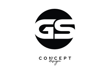 GS Creative Negative Space Circle Monogram Logo Design