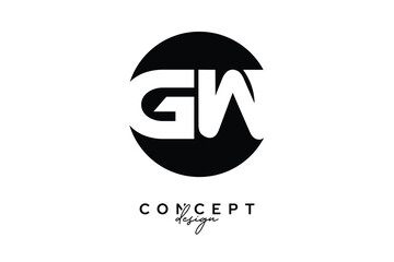 GW Creative Negative Space Circle Monogram Logo Design