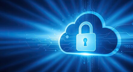 Secure Cloud Computing Technology and Data Protection Concept.