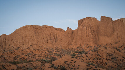 The panorama of Red Canyon in Kyrgyzstan