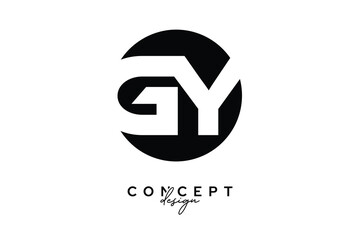 GY Creative Negative Space Circle Monogram Logo Design