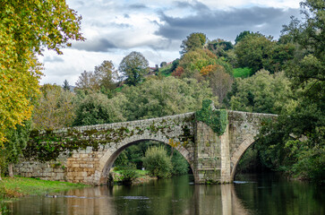 The ancient Roman bridge of Allariz over the Arnoia river, Historic Landmark
