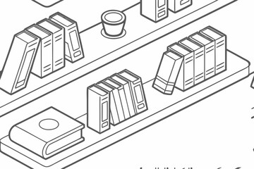 Naklejka premium Books on a shelf