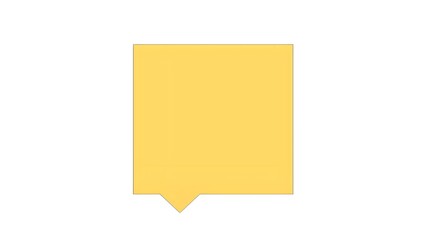 yellow Square Speech Bubble Icon, isolated on white background
