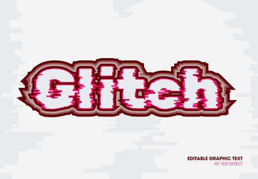 Retro Digital Glitch Text Effect Template