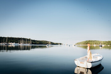 Stille, Meer, Urlaub, Kroatien, Urlaub, Istrija, Meeresspaziergang, Ausflug mit Boot, Strand, Adriatisches Meer, morning routine, Traum, Sommer, Beach, Sailing, Meerjungfrau, Traumurlaub