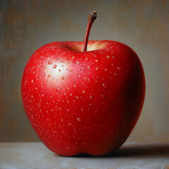 red apple on a black background
