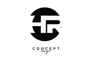 HR Creative Negative Space Circle Monogram Logo Design