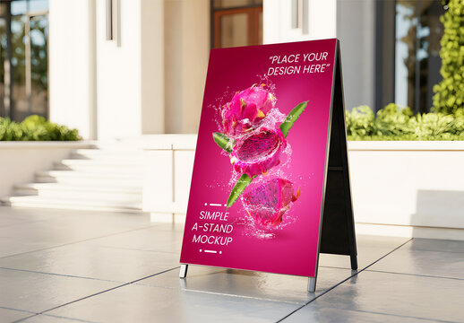 A Stand Mockup with Dragon Fruit Design