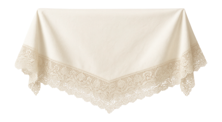 Cotton tablecloth with lace border