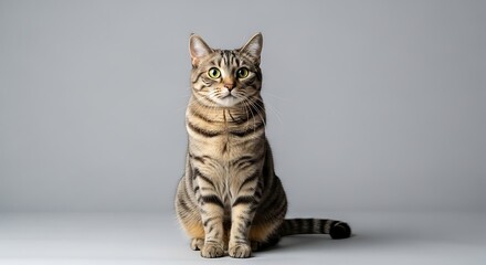 Studio Photo of Cat Standing Confidently Facing Camera