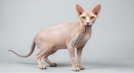 Stunning Sphynx Cat Sitting Calmly in Professional Studio Setup