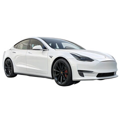 Electric car isolated on transparent background  
