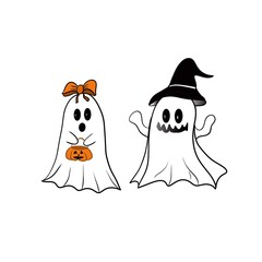 ghosts, halloween, pattern, holiday, card, textile,