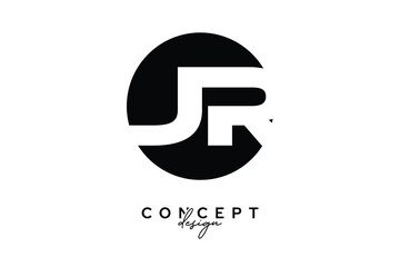 JR Creative Negative Space Circle Monogram Logo Design