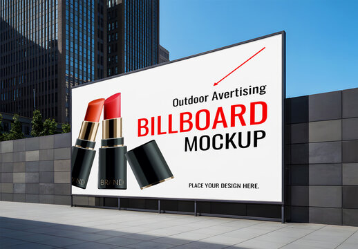 Outdoor Billboard Mockup for Cosmetics Ad