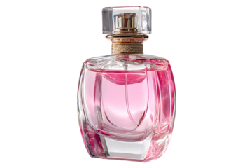 Elegant Vintage Perfume Bottle, isolated on a transparent background.