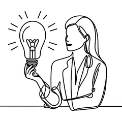 Businessman with idea bulb . Transparent background png file