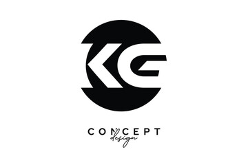 Fototapeta premium KG Creative Negative Space Circle Monogram Logo Design
