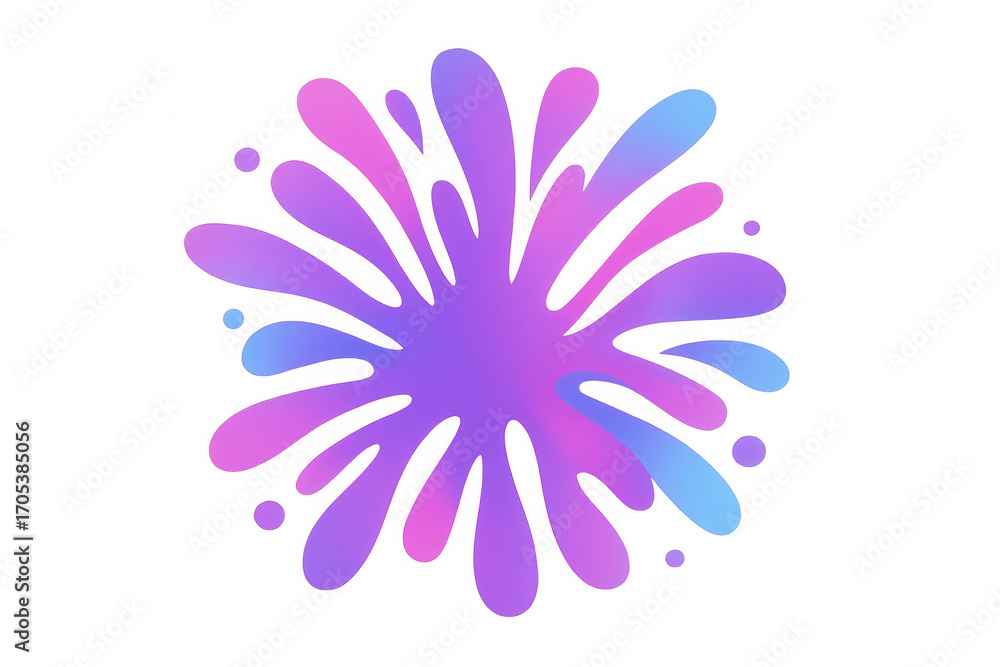 Poster colorful paint splashes bursting across transparent surface, generating dynamic visual energy with v