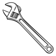 adjustable wrench isolated on white