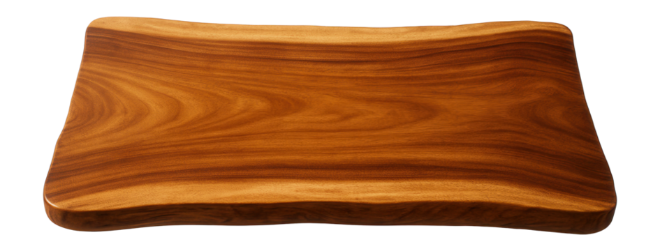 Acacia wood slab with rich golden hue and smooth texture