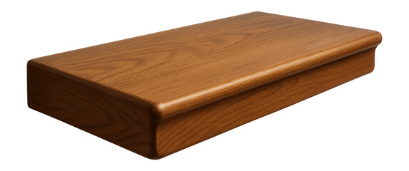 Wooden mantel shelf with flat top and smooth edges