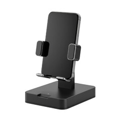 Smartphone stand with modern design in black color for use at home  