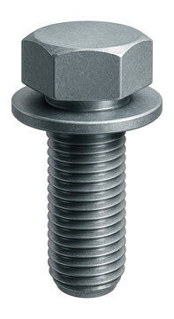 Galvanized hex head bolt with washer face