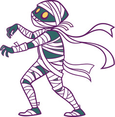 Mummy Vector File,  Scary monster  ,walking mummy Design
