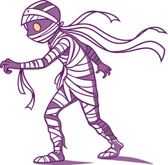 Fototapeta premium Mummy Vector File, Scary monster ,walking mummy Design