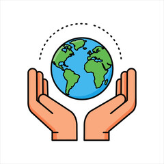 Earth Held Gently in Hands Symbolizing Global Care and Protection.