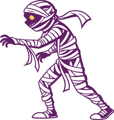 Mummy Vector File,  Scary monster  ,walking mummy Design