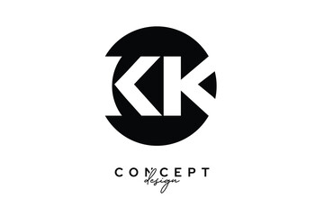 KK Creative Negative Space Circle Monogram Logo Design