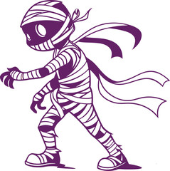 Fototapeta premium Mummy Vector File, Scary monster ,walking mummy Design