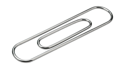 Silver metal paperclip office supply 1.