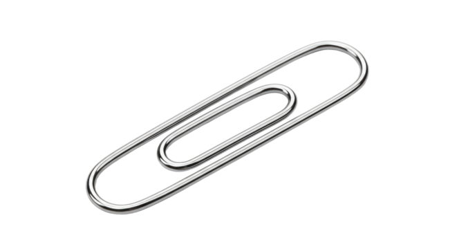 Silver metal paperclip office supply 3.