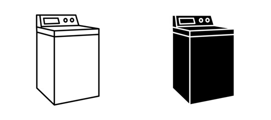 Top load washer icons set for apps and web.