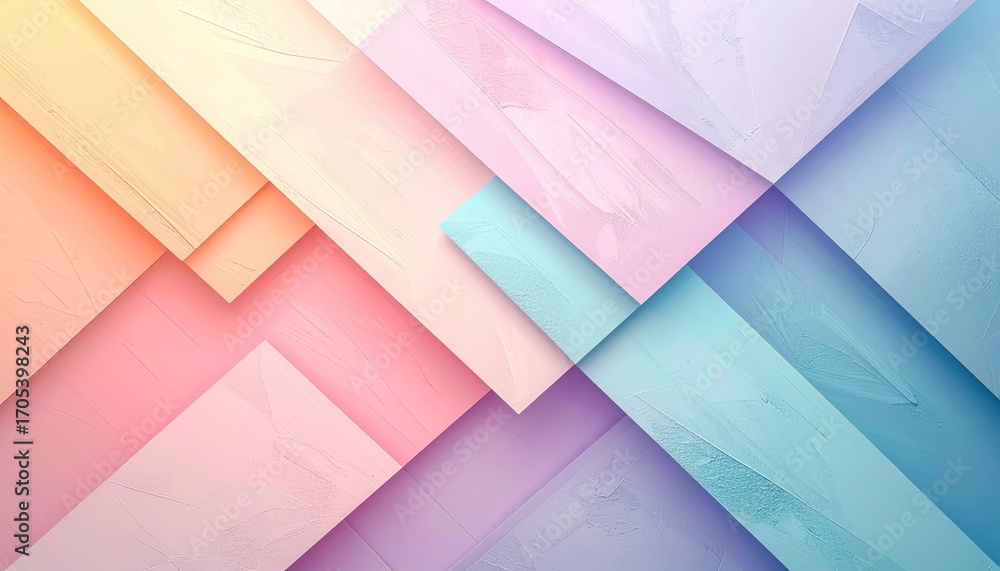 Poster abstract geometric paper layers in vibrant colors with diagonal pattern