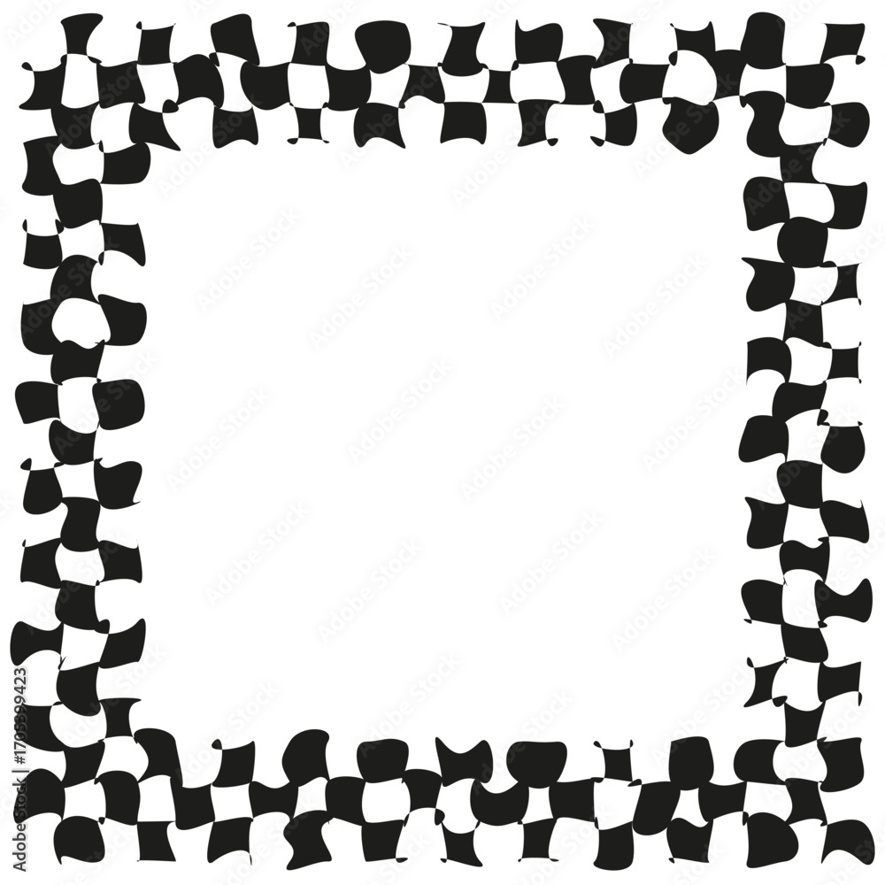 Aufkleber square frame checkered. checkboard border pattern. geometric square element. vector graphic design. 