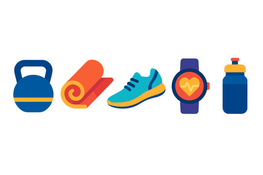 Fitness equipment and accessories for healthy lifestyle and exercise - Powered by Adobe