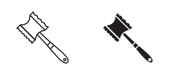 Meat tenderizer icons set for apps and web.