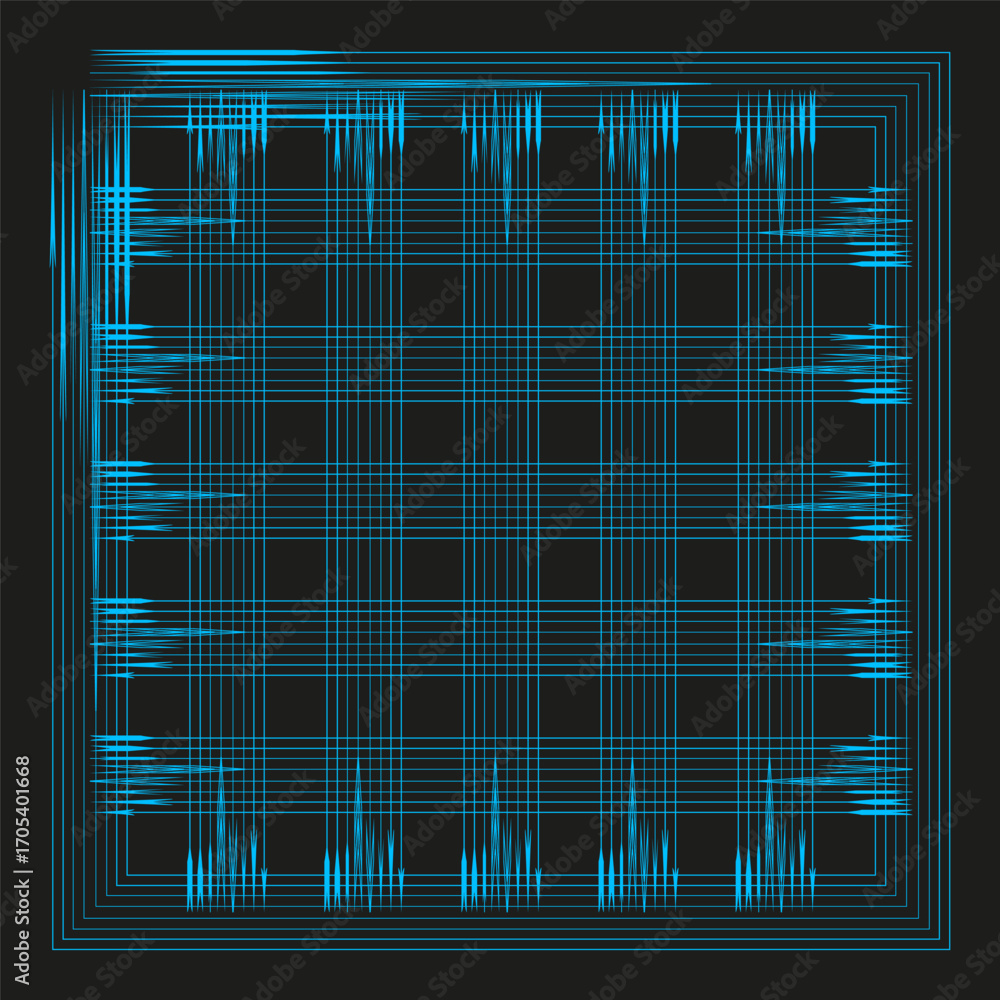 Poster Abstract grid texture. Cyberpunk line pattern. Digital glitch effect. Vector geometric illustration. EPS 10.