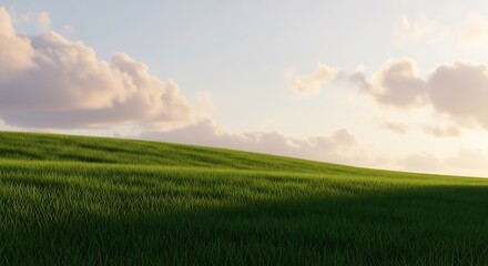 Obraz premium Rolling Green Hills Under a Clear Sky.