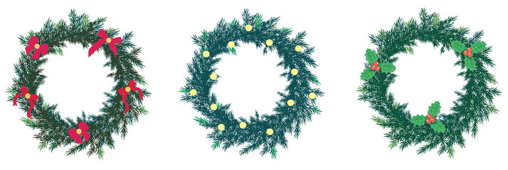 Christmas Wreath Set Decor Illustration
