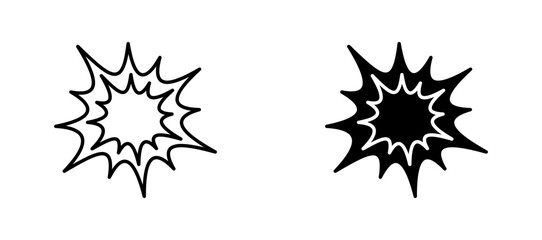 Explosion icons set for apps and web.